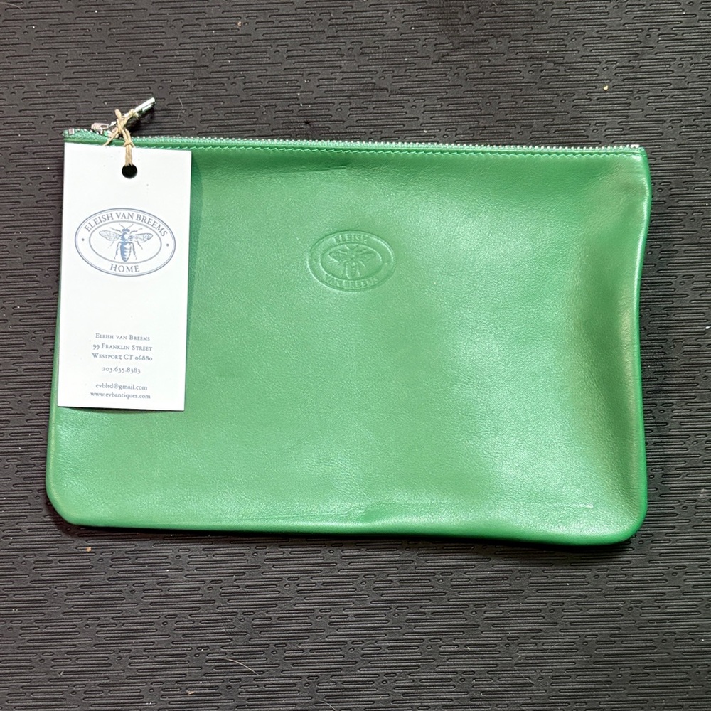 Eleish Van Breems Folly Green Leather Clutch